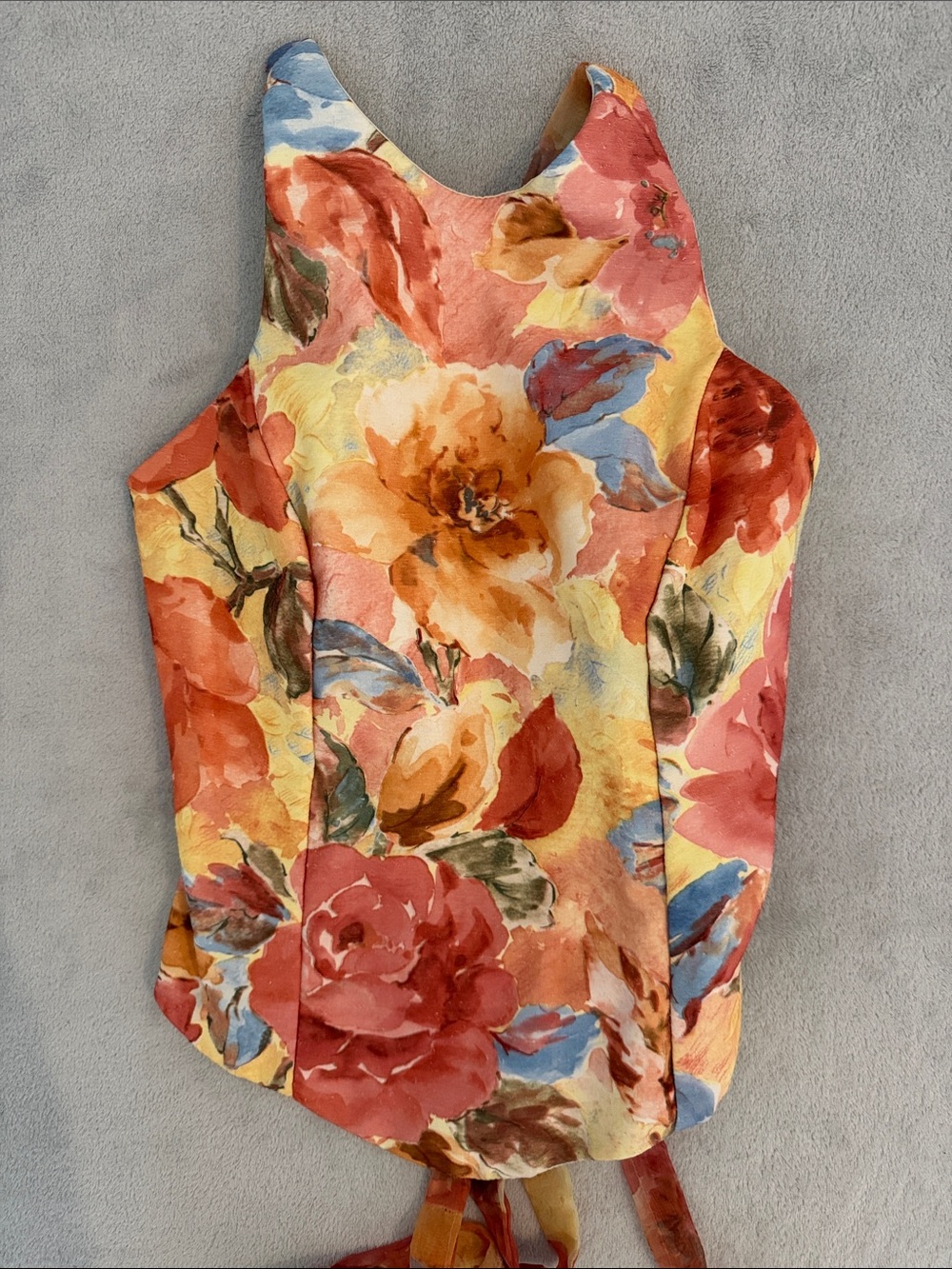 Floral Halter Tie-Back Camisole in Multi-Color
